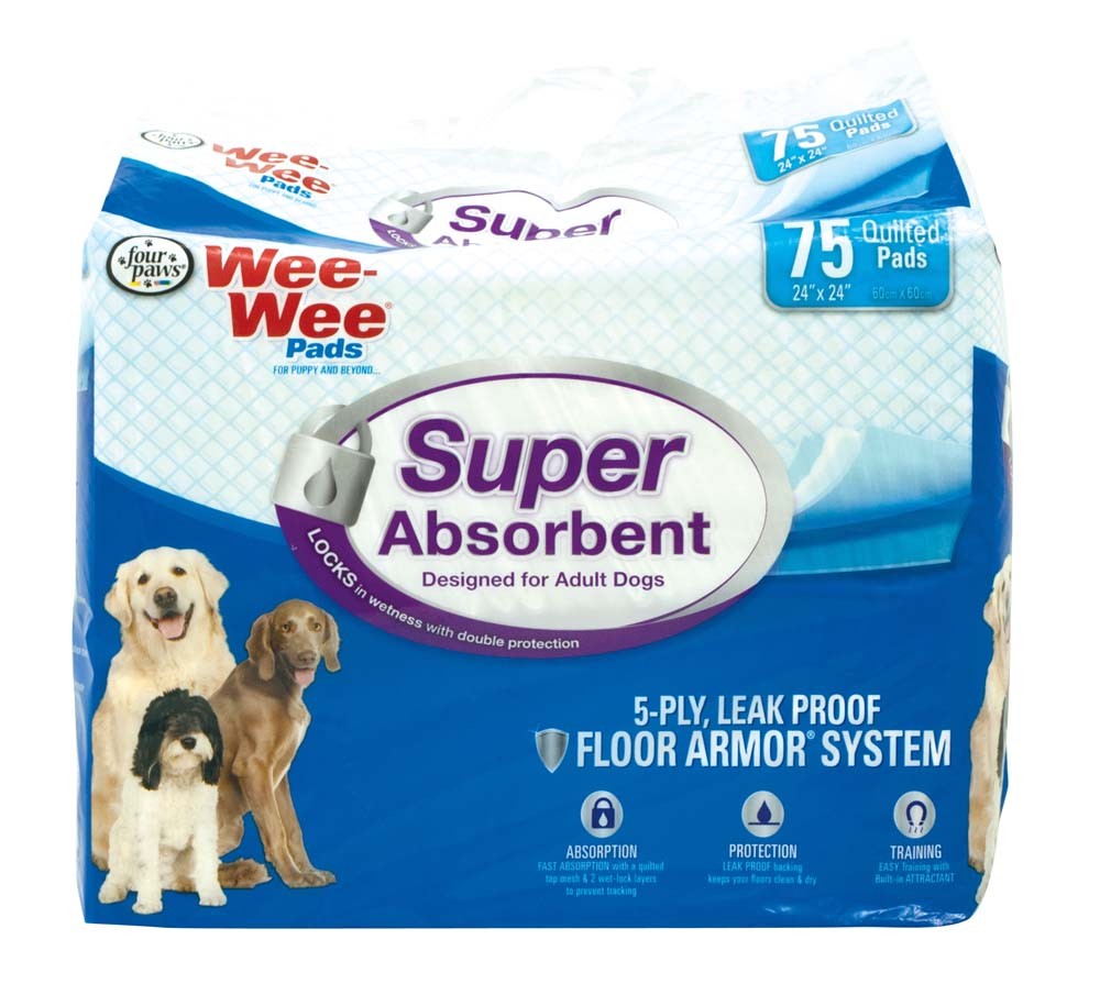 Four Paws WeeWee Super Absorbent Pads for Dogs 1ea/24 in X 24 in 75 ct