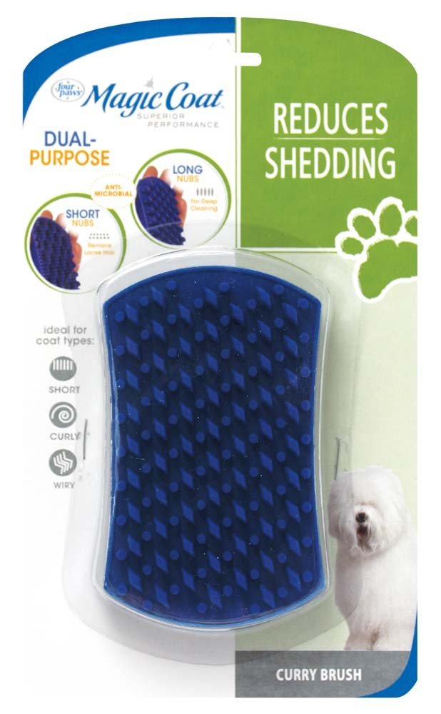 Four Paws Magic Coat Curry Brush for Dogs 1ea/One Size - Pets Perfect