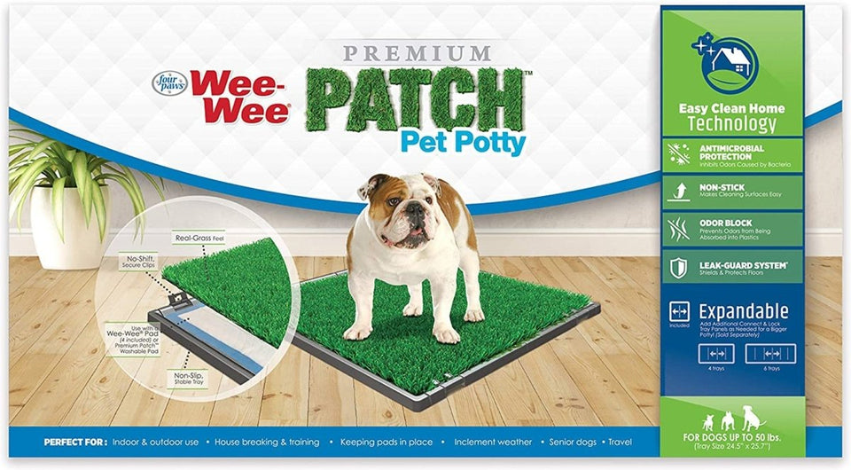 Four Paws WeeWee Premium Patch Potty With Grass Pad For Dogs 24.5 in x