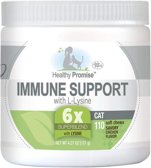 Four Paws Healthy Promise Immune Support with L - Lysine Chews for Cats Immunity 1ea/110 ct - Pets Perfect