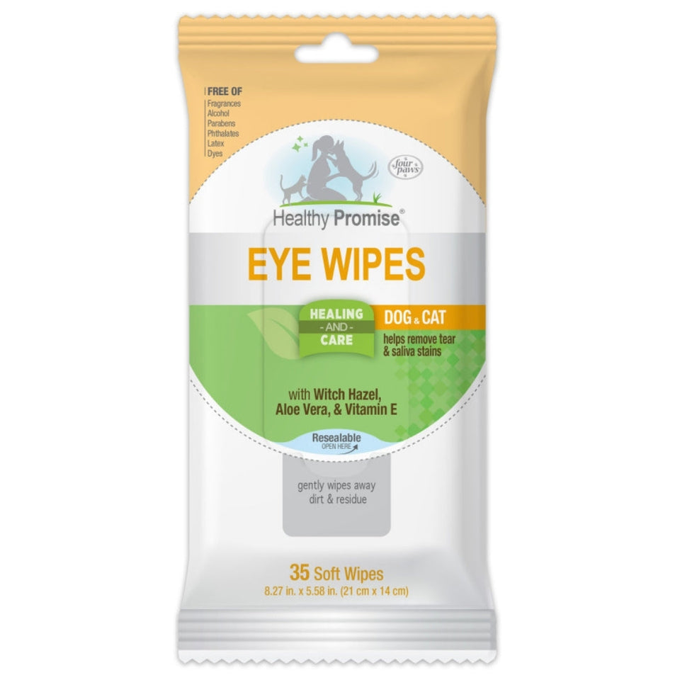 Four Paws Healthy Promise Cat Dog Eye Wipes 35 ct