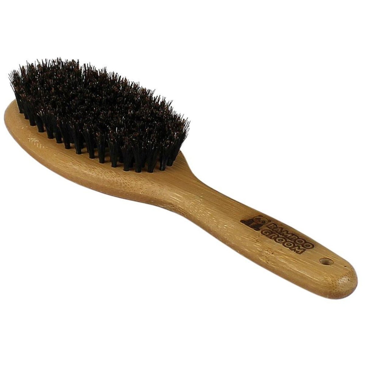 Bamboo Groom Oval Boar Bristle Brush Large - Pets Perfect