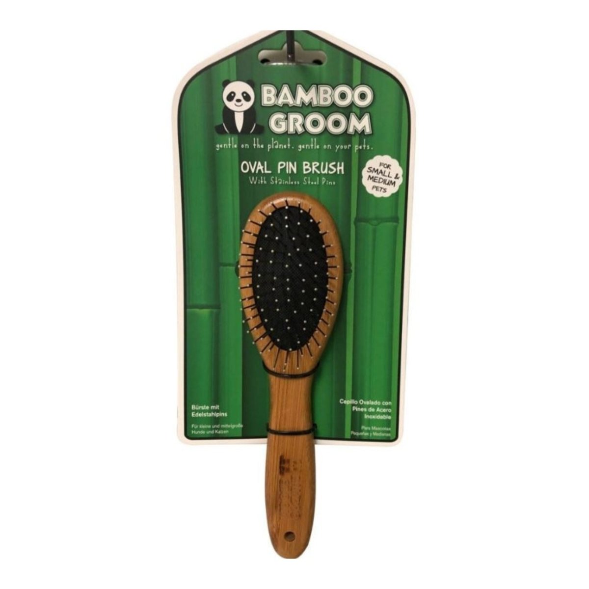 Bamboo Groom Curry Brush with Rubber Bristles - Pets Perfect