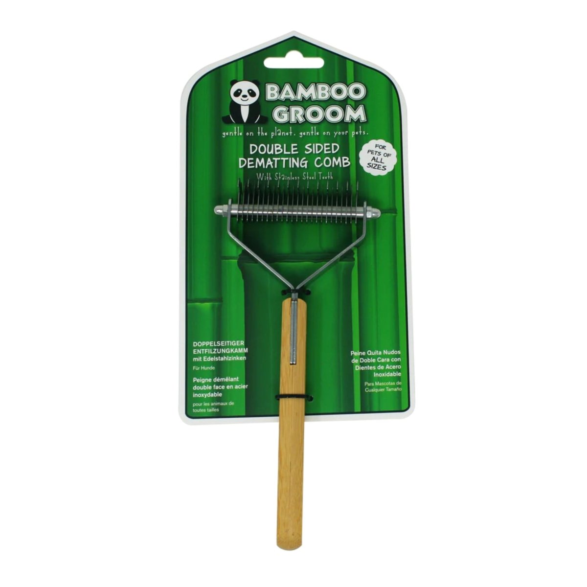 Bamboo Groom Double - Sided Dematting Comb - Pets Perfect