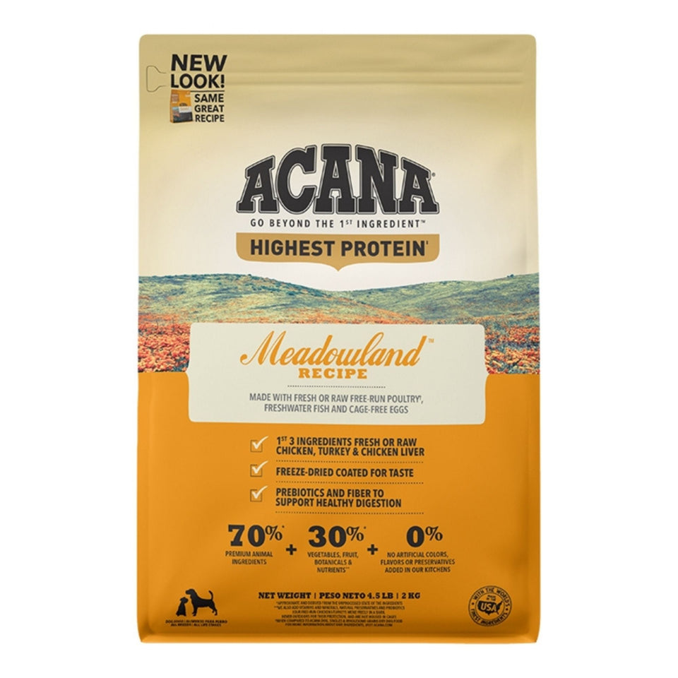 Acana Dog Grain Free Highest Protein Meadowlands 4.5Lbs