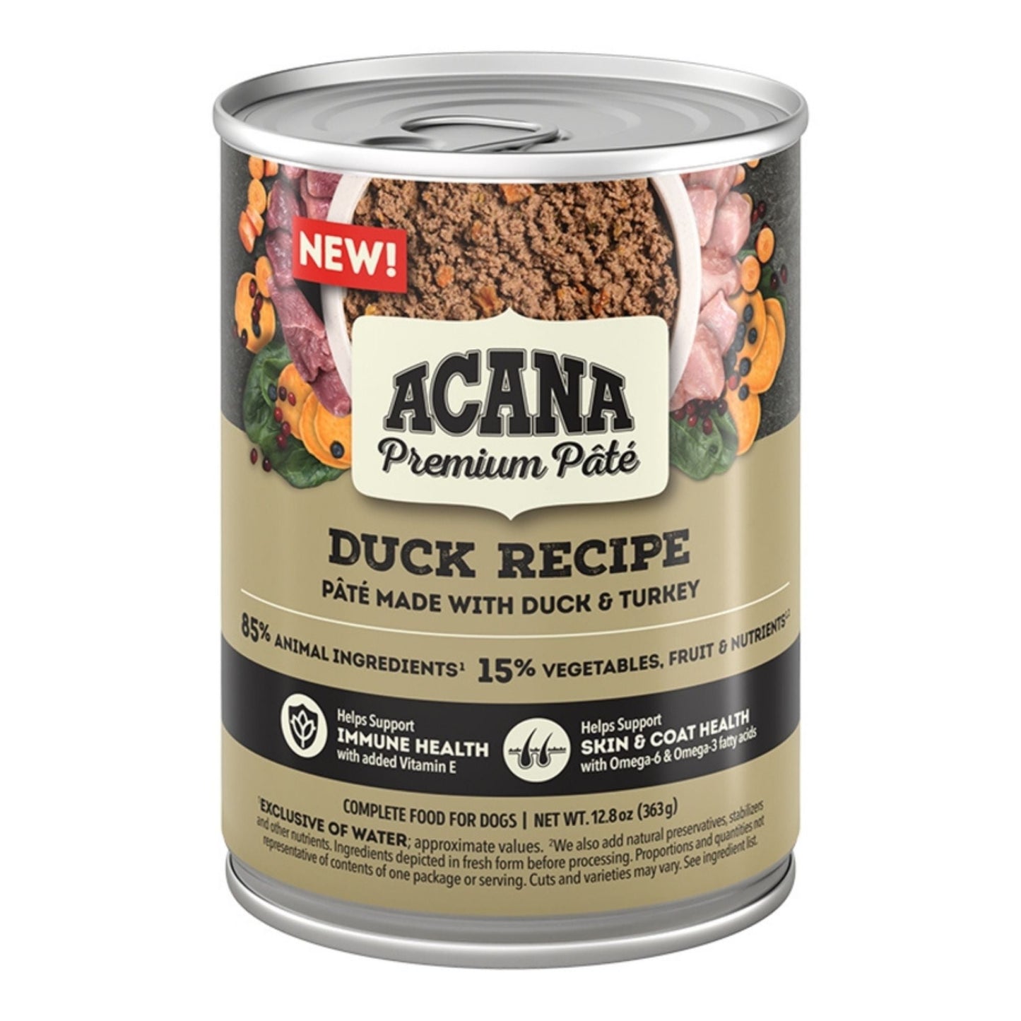Acana Dog GF Premium Pate Duck Recipe in Bone Broth 12.8 oz. 12 ct