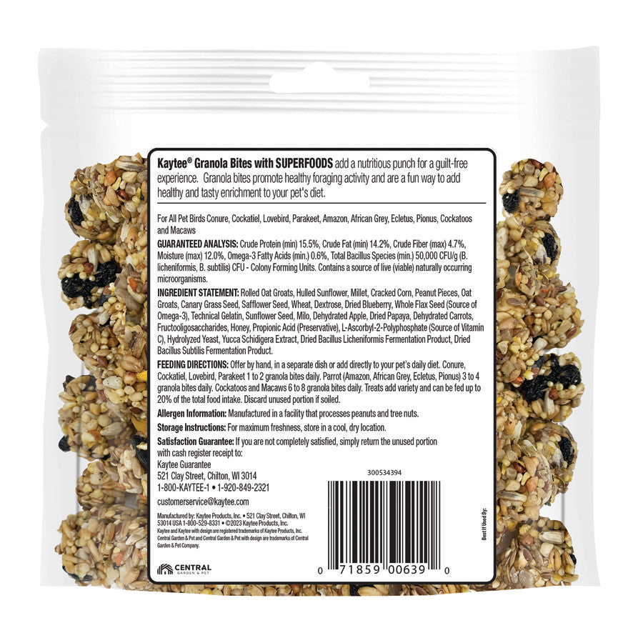 Kaytee Granola Bites Blueberry and Flax 1ea 4.5oz
