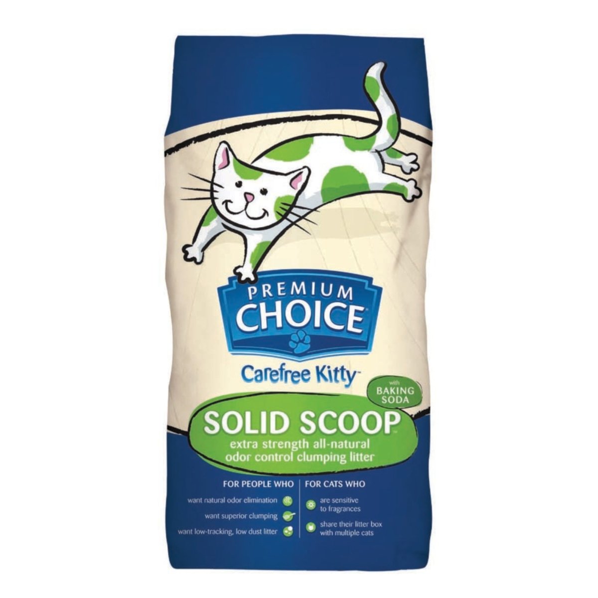 Premium Choice Litter Carefree Kitty Unscented with Baking Soda Scoop Cat Litter 1ea/25 lb - Pets Perfect