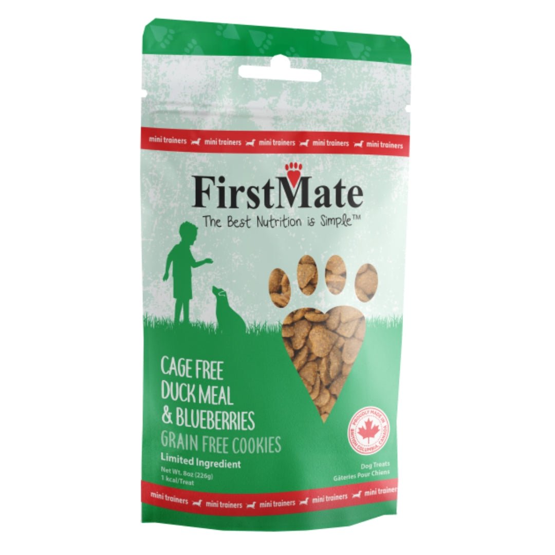 Firstmate Dog Limited Ingredient Grain Free Mini Duck Blueberry Treat 8oz. - Pets Perfect