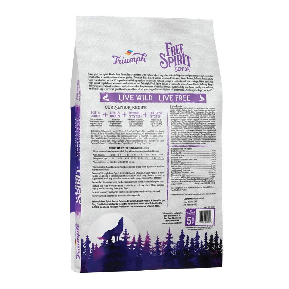 Triumph Free Spirit GF Senior Dry Dog Food, Deboned Chicken, 13 lb, view 4