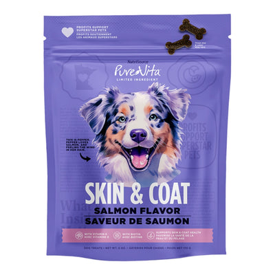 Pure Vita Dog Treat Skin & Coat Salmon 6oz.