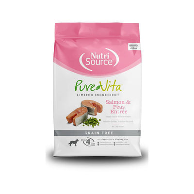 NutriSource PureVita LID Grain-Free Dry Dog Food Salmon & Peas Entrée 25 lb