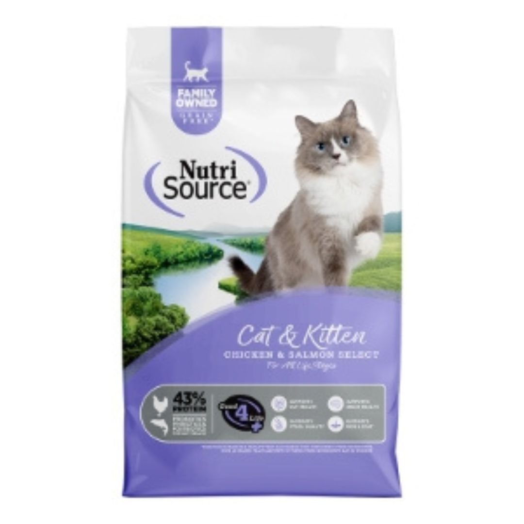 NutriSource Cat & Kitten Select Dry Cat Food Chicken & Salmon 12lb - Pets Perfect
