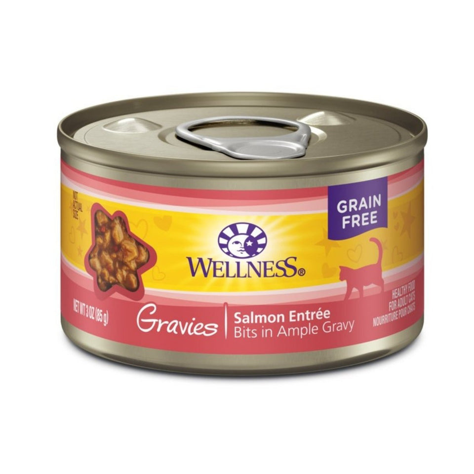 Wellness Complete Health GF Wet Cat Food, Salmon Entree in Gravy, 3 oz