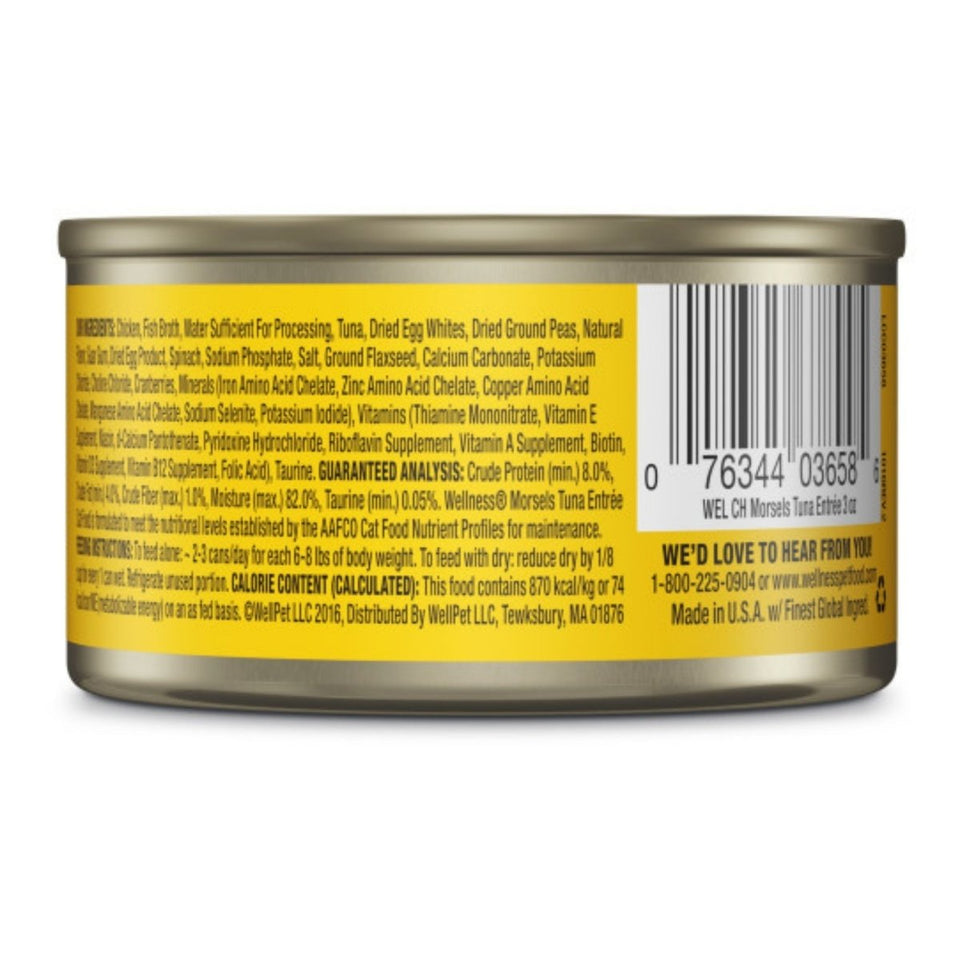 Wellness Complete Health Morsel Tuna Entree Wet Cat Food, 3 oz, 24 ct, view 2