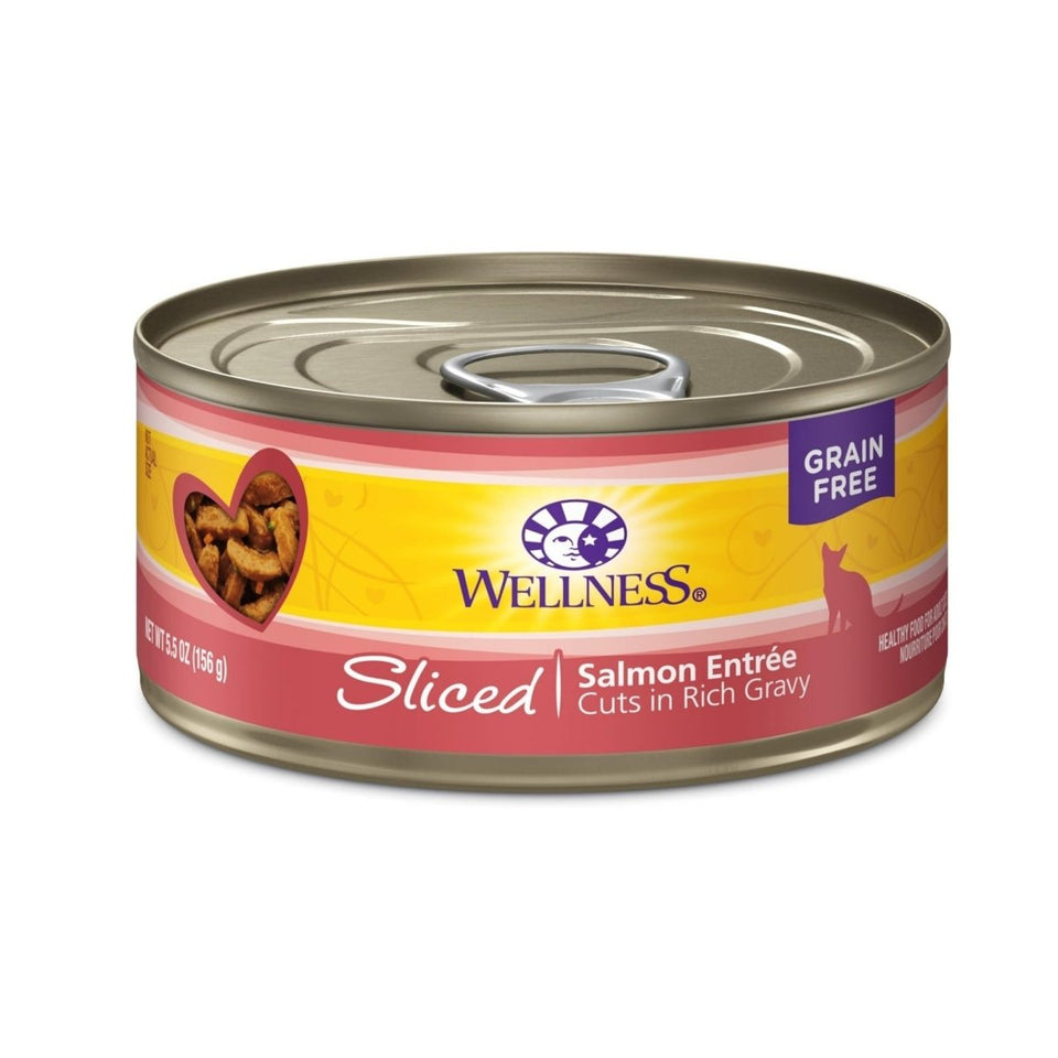 Wellness Complete Health Sliced Salmon Entree Wet Cat Food, 5.5 oz