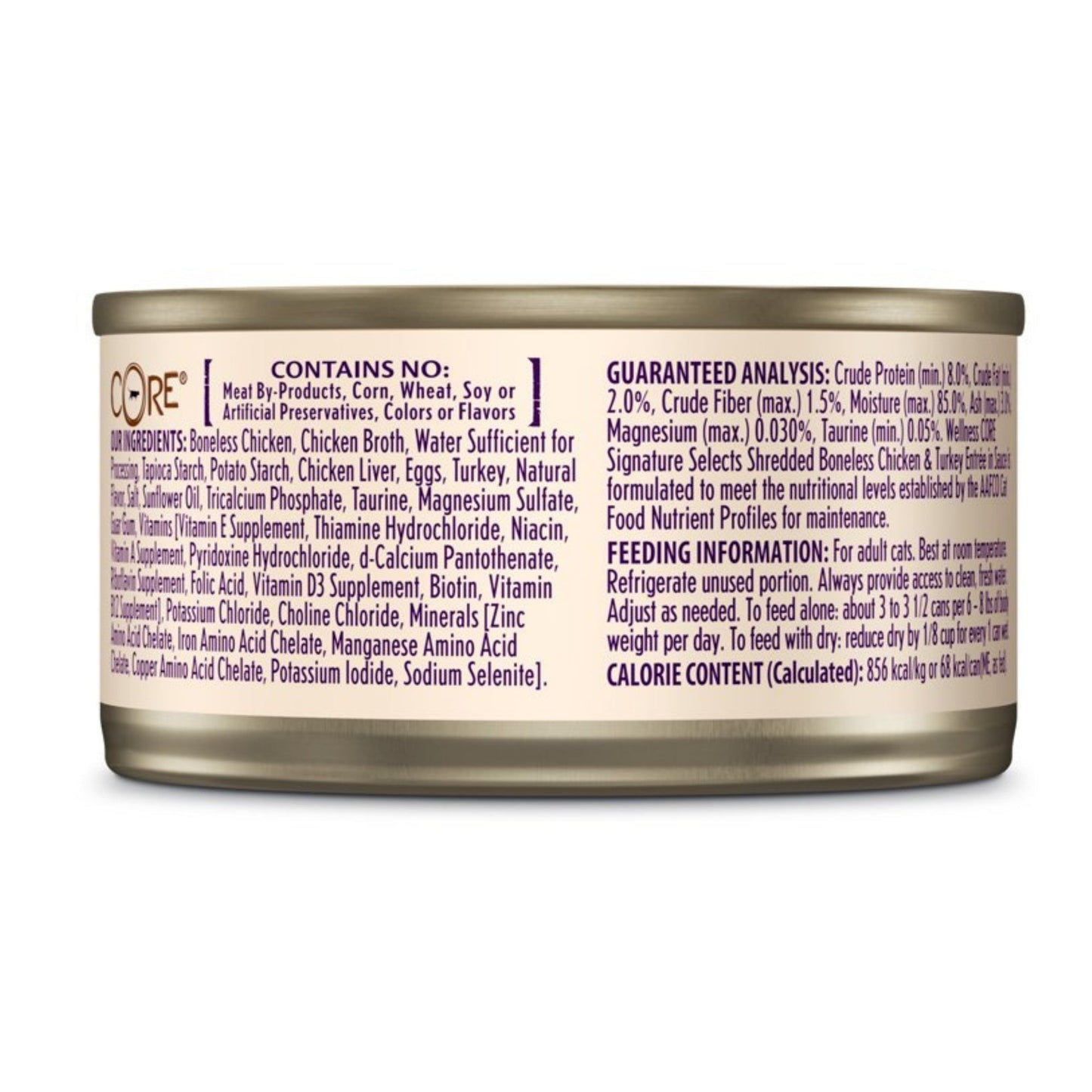 Wellness Cat Core Signature Select Shredded Chicken Turkey Entrée 2.8, view 4