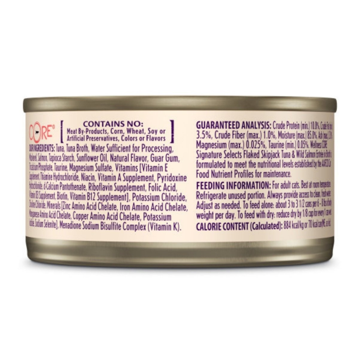 Wellness Cat Core Signature Select Flaked Skipjack Tuna Salmon Entrée 5.3oz. (Case of 12) - Pets Perfect