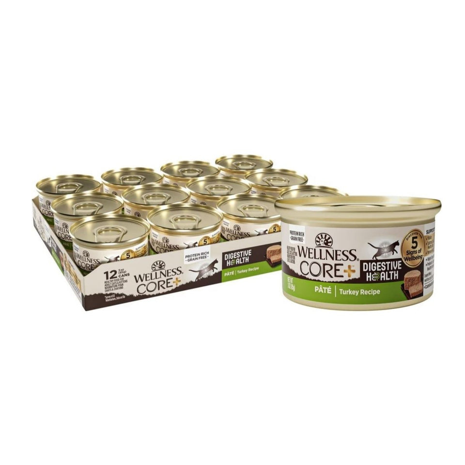 Wellness CORE Digestive Health GF Wet Cat Food, Turkey Pate, 3 oz
