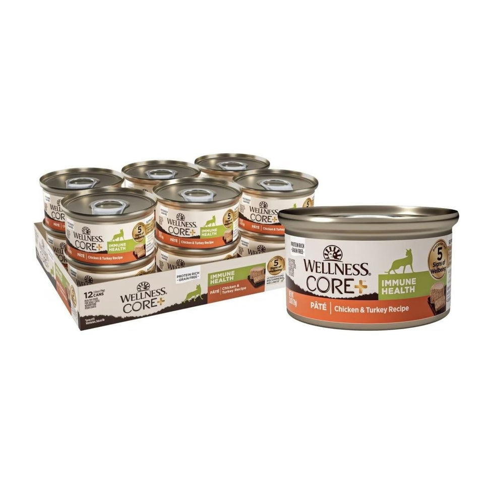 Wellness CORE+ Immune Health Wet Cat Food, Chicken and Turkey GF Pate