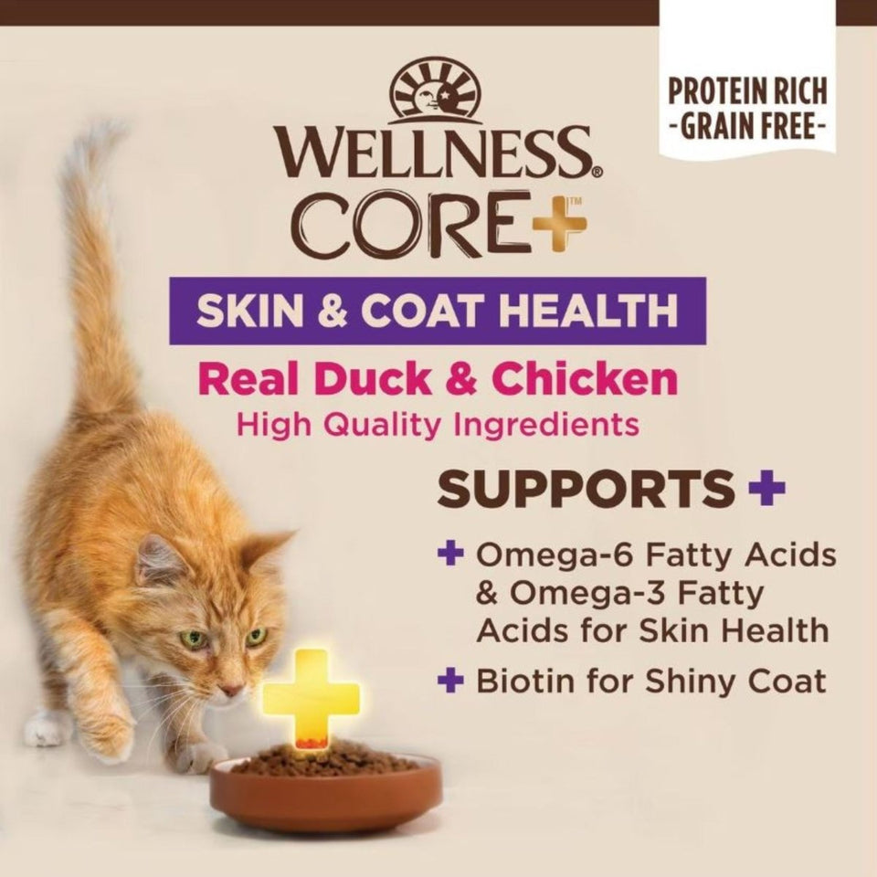 Wellness CORE+ Skin and Coat Wet Cat Food, Duck and Chicken GF Pate, view 3