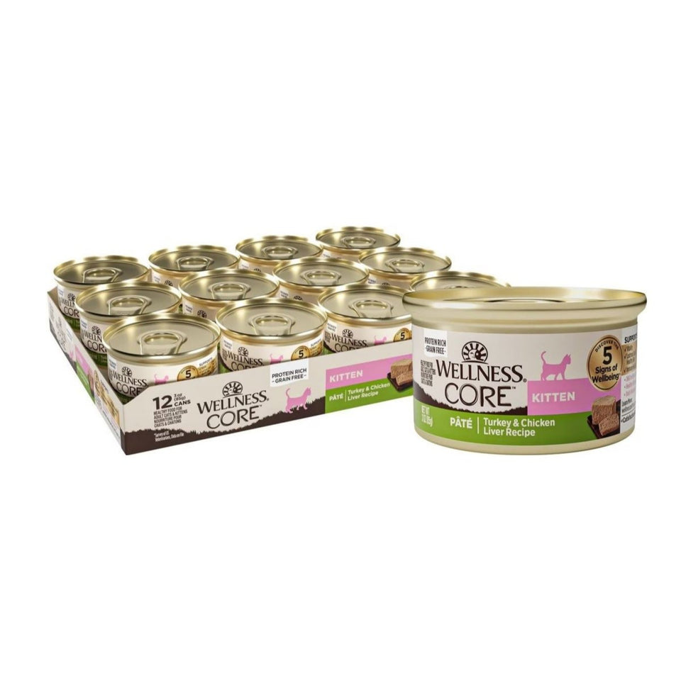 Wellness CORE Kitten GF Wet Cat Food, Turkey and Chicken Liver Pate
