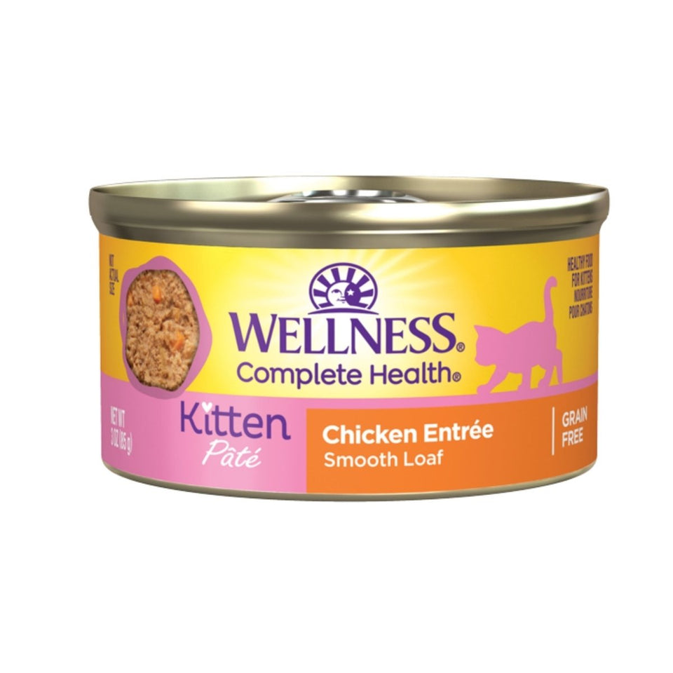 Wellness Complete Health Kitten Wet Cat Food, GF Chicken Pate, 3 oz
