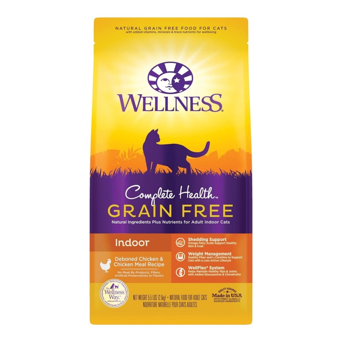 Wellness Cat Complete Health Grain - free Indoor Debone Chicken 5.5Lb Adult - Pets Perfect