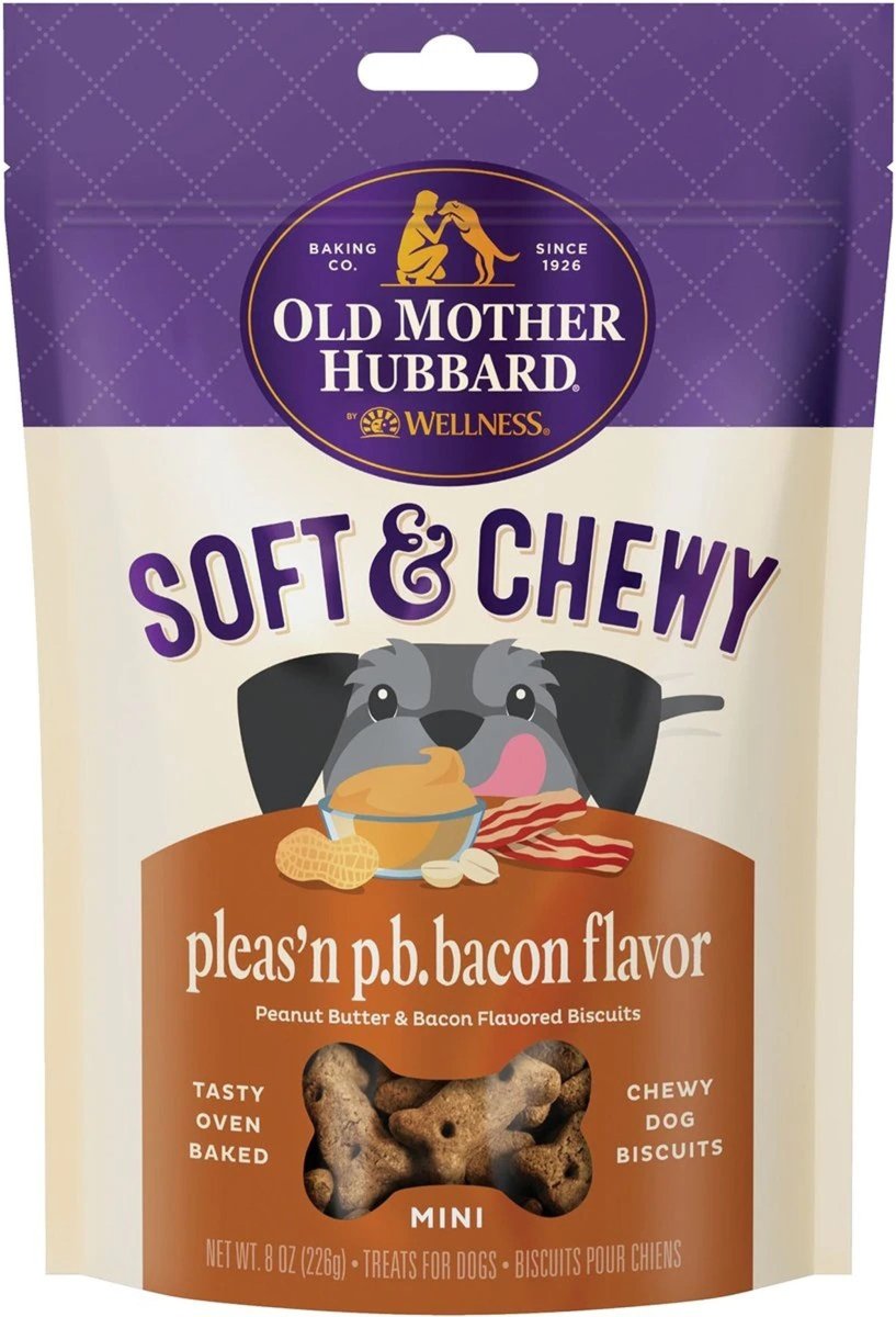 Omh Mini Soft Tasty Pnutbutter Bacon 8 oz. Chewy Biscuits - Pets Perfect