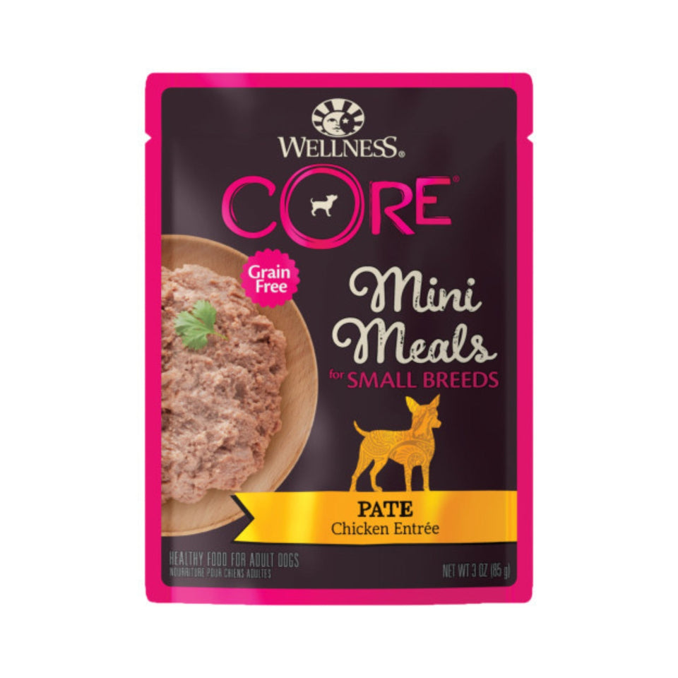 Wellness Core Small Breed Mini Meal Pate Chicken Entrée 3oz. (Case of 12) - Dog Food Wet