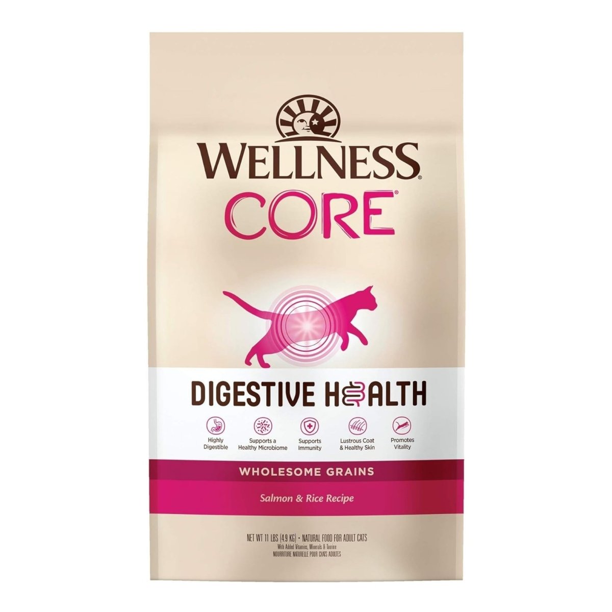 Wellness Cat Core Digestive Health Salmon Rice Receipe 11Lb - Pets Perfect