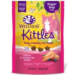 Wellness Kittles Salmon Cranberry 6 oz Crunchy Cat Snack