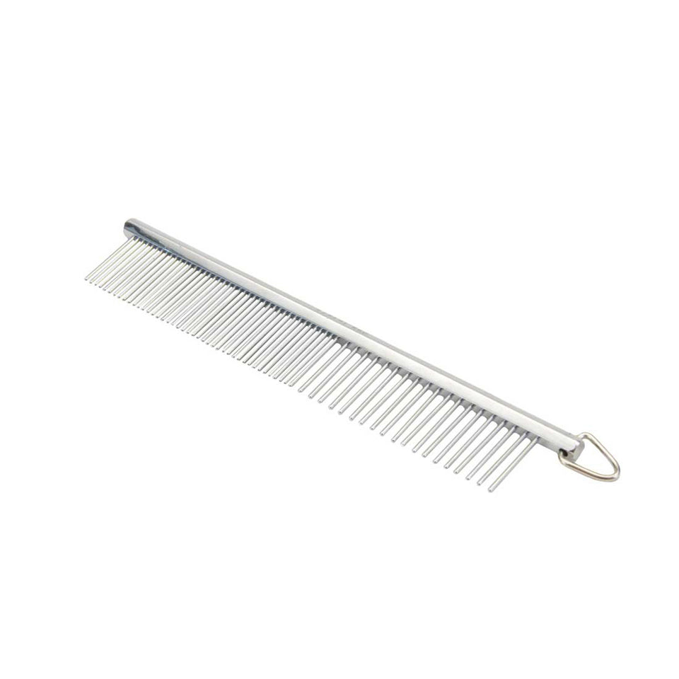 Safari Dog Grooming Comb Medium/Fine, Silver, 4.5 in