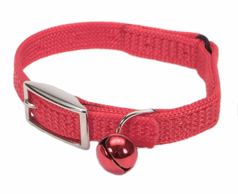 Coastal Sassy Snag-Proof Nylon Safety Cat Collar, Red 3/8 x 8 in
