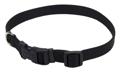Coastal Adjustable Nylon Dog Collar with Plastic Buckle Black, 5/8 in x 10-14 in