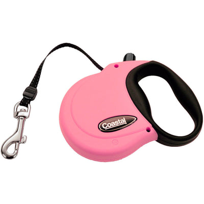 Coastal Retractable Dog Leash, Pink, 12 ft, X-Small