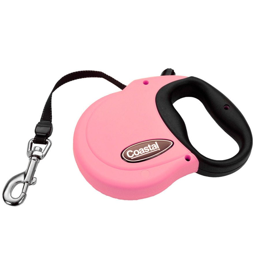 Coastal Retractable Dog Leash Pink, 16 ft, Large