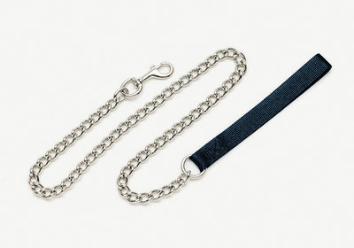 Titan Chain Dog Leash with Nylon Handle, Black 4 mm x 4 ft - Pets Perfect
