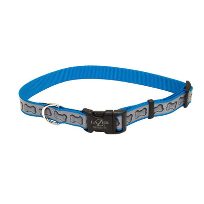 Lazer Brite Reflective Adjustable Dog Collar Turquoise, 3/8 in x 8-12 in