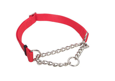 Check-Choke Adjustable Check Training Dog Collar Red 3/4 in x 14-20 in