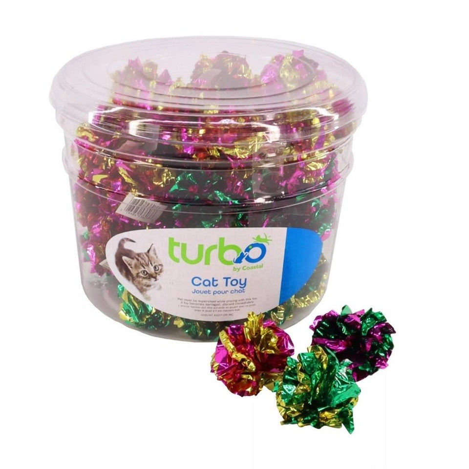 Coastal Turbo Bulk Cat Toy Bins, Krinkle Balls, 51 Pieces, view 2