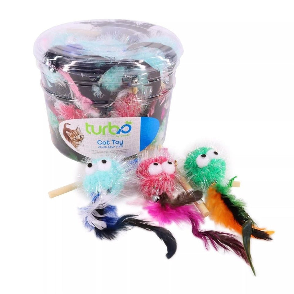 Coastal Turbo Bulk Cat Toy Bins, Monster Wand with Feathers, 33 Pieces, view 2