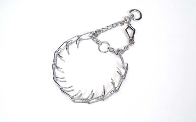 Titan Prong Training with 1-Handed Quick Release Snap Dog Collar Nickel, Chrome 3.3 mm x 20 in