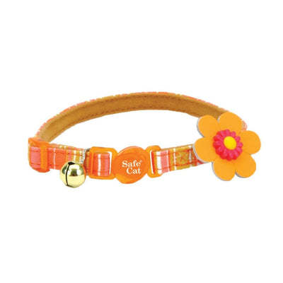 Coastal Products Safe Cat Embellished Fashion Cat Collar Striped, Orange, 12 in - Pets Perfect