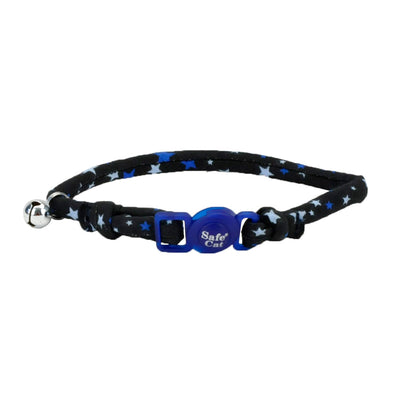 Coastal Products Safe Cat Round Fashion Cat Collar Black Stars, 12 in