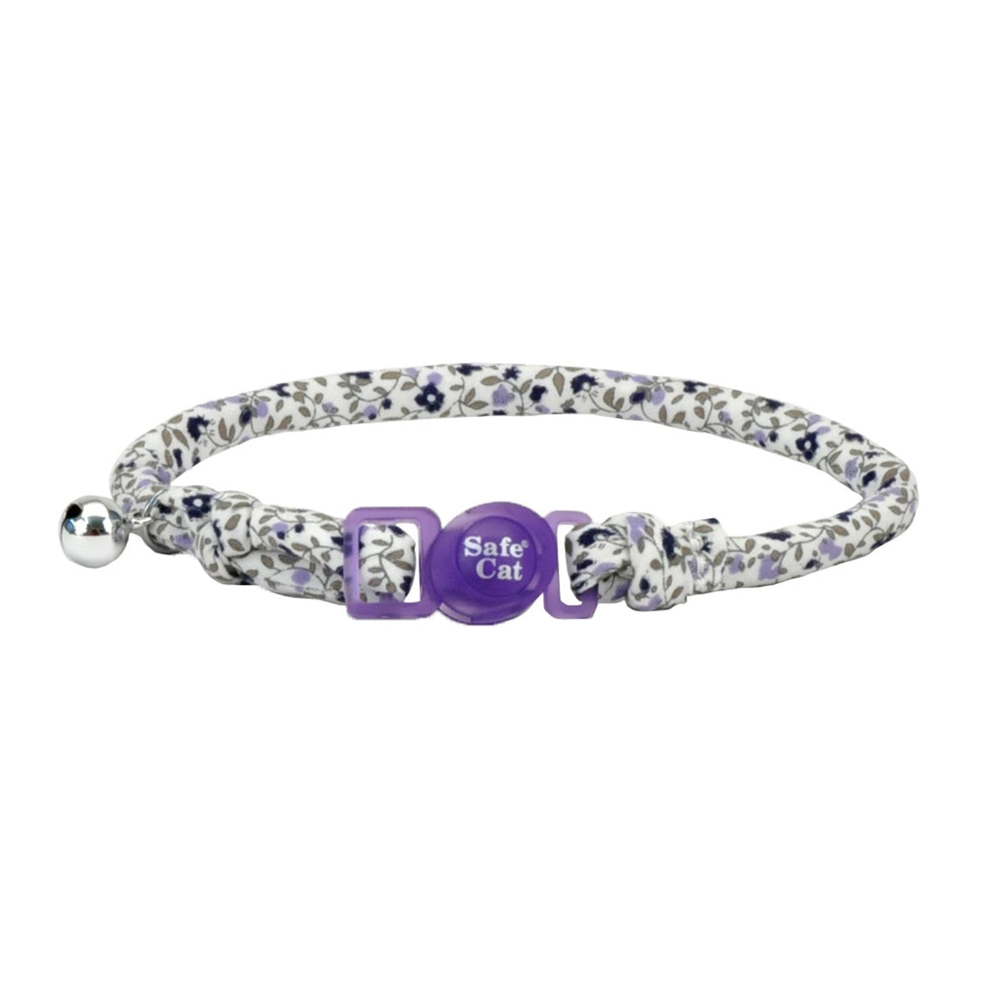 Coastal Products Safe Cat Round Fashion Cat Collar Purple floral 12 in