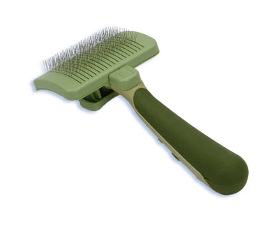 Safari Dog SelfCleaning Slicker Brush Light Green/Dark, Green, Large