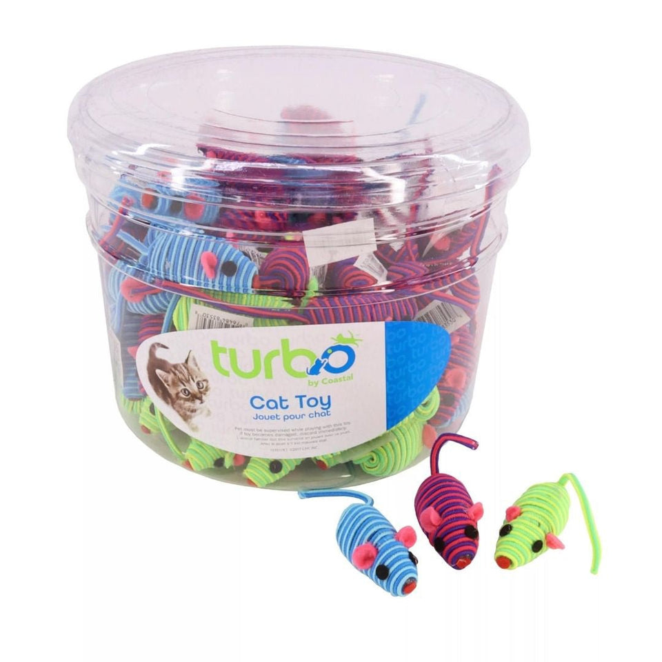 Coastal Turbo Bulk Cat Toy Bins, String Mice, 5" (90 Pieces), view 2