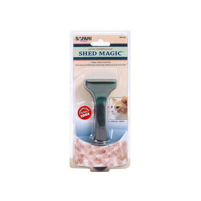 Safari Shed Magic De-Shedding Tool for Cats with Medium/Long Hair Green
