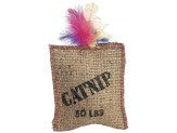 Spot Jute and Feather Sack Cat Toy with Catnip, Brown, 7 in, view 2